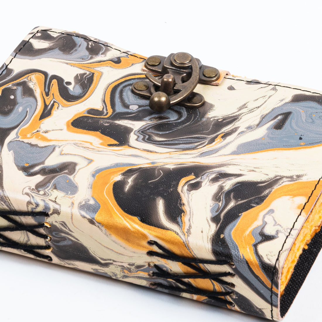 Vintage Leather Bound Diary with Mother of Earth Print-0