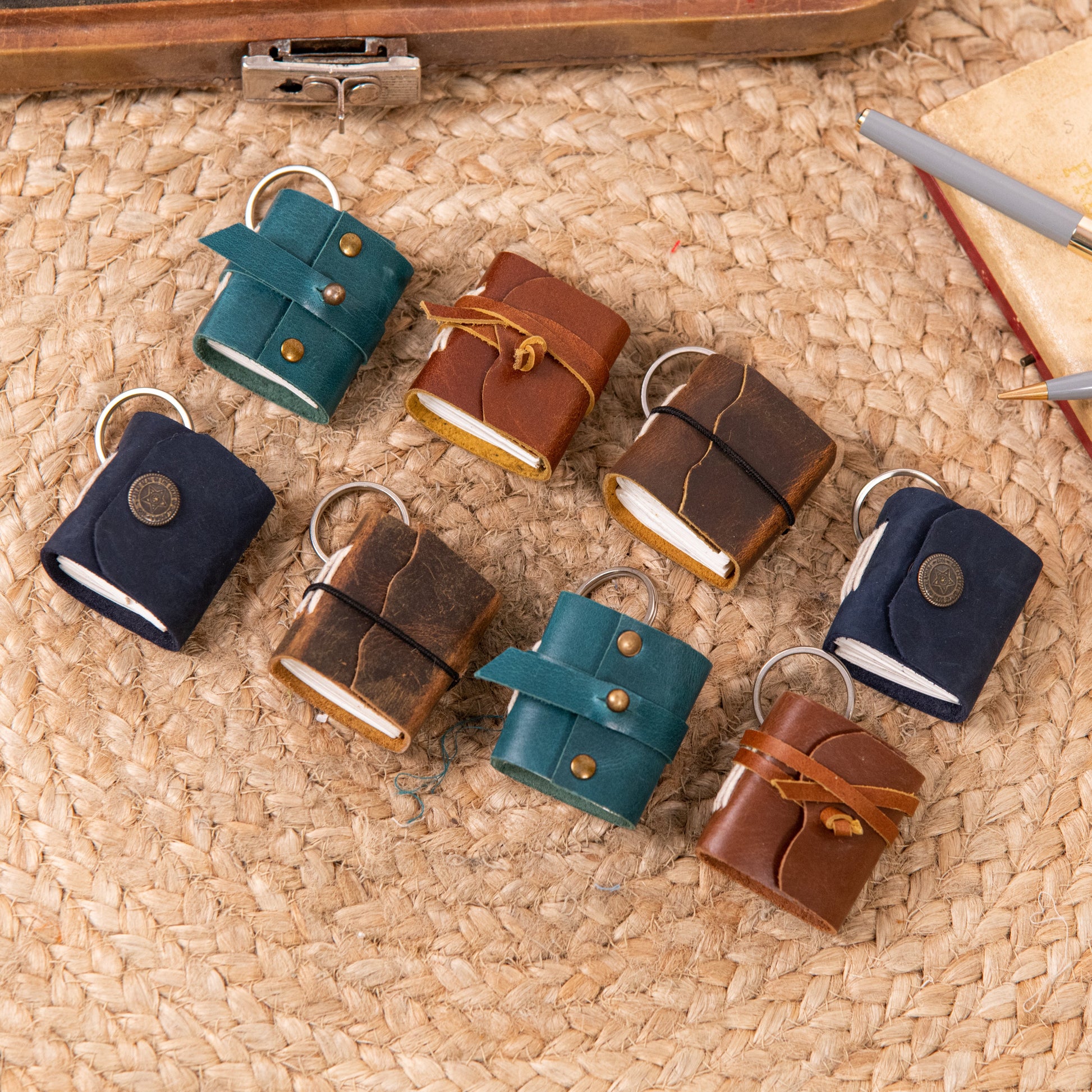 Miniature Journal  Key-ring Crafted with High Quality Leather(1 key-ring)-0