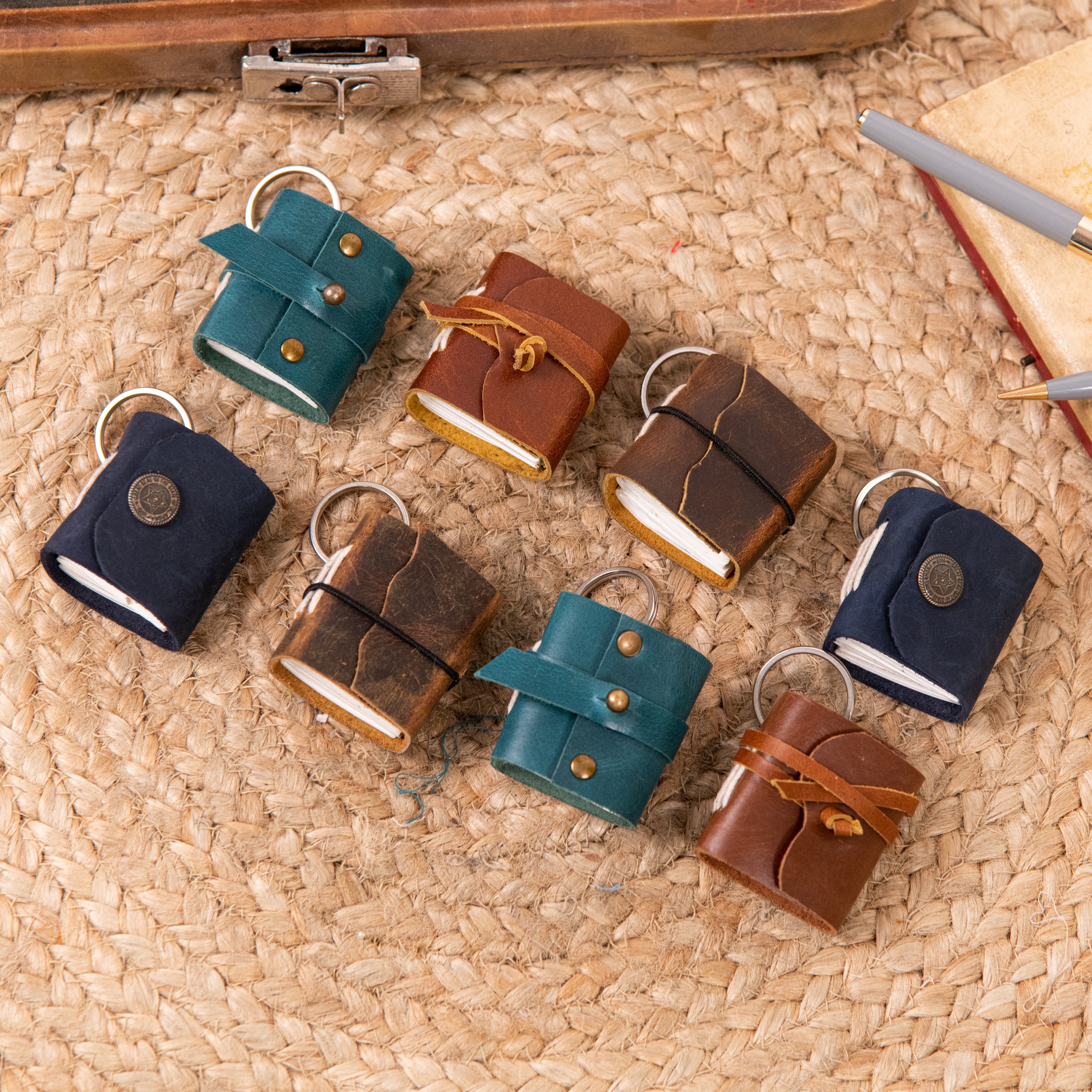 Miniature Journal  Key-ring Crafted with High Quality Leather(1 key-ring)-0