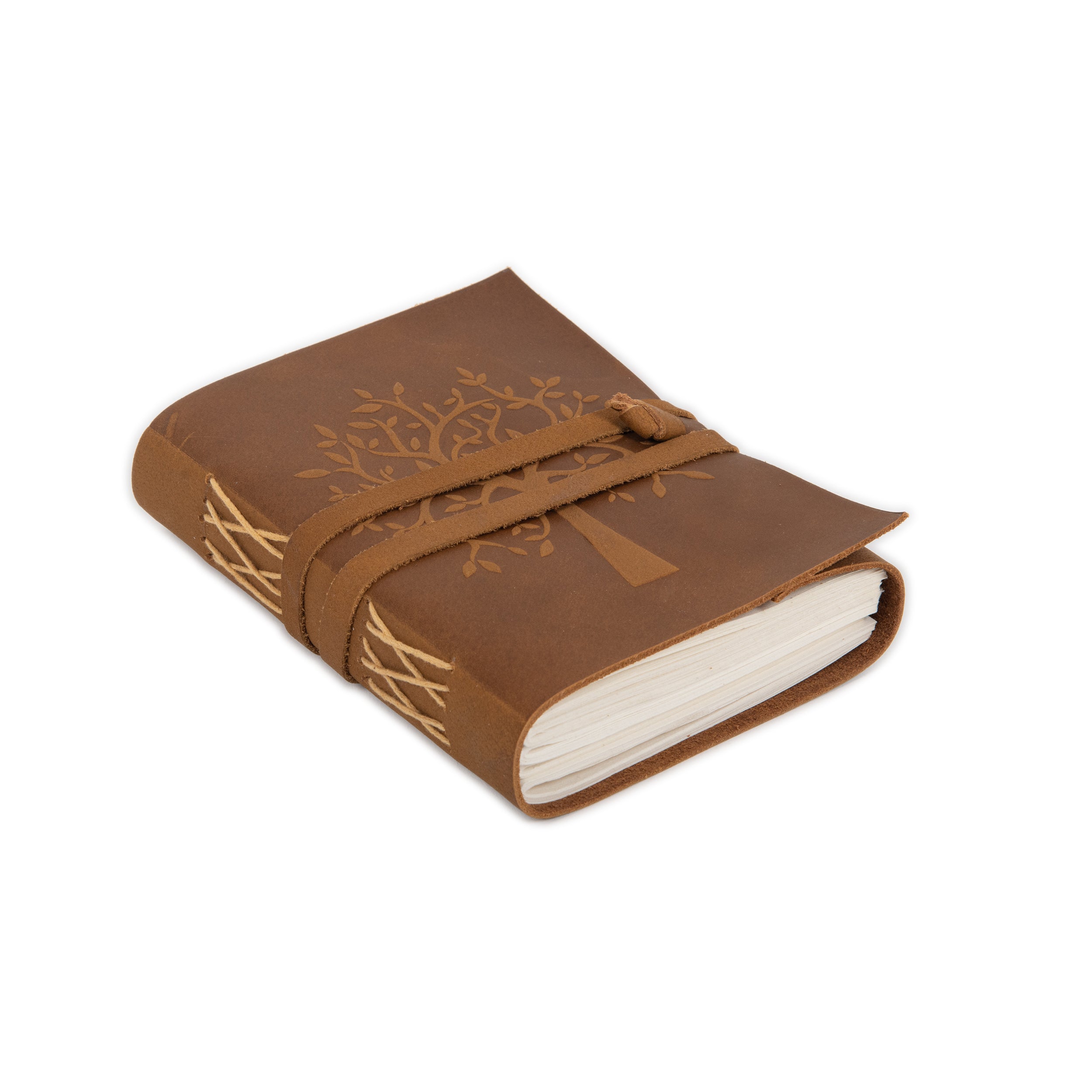 Embossed Leather Journal With Tree-2