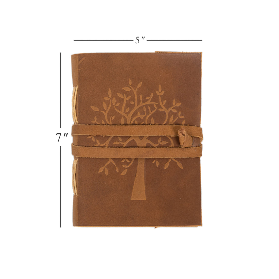 Embossed Leather Journal With Tree-0