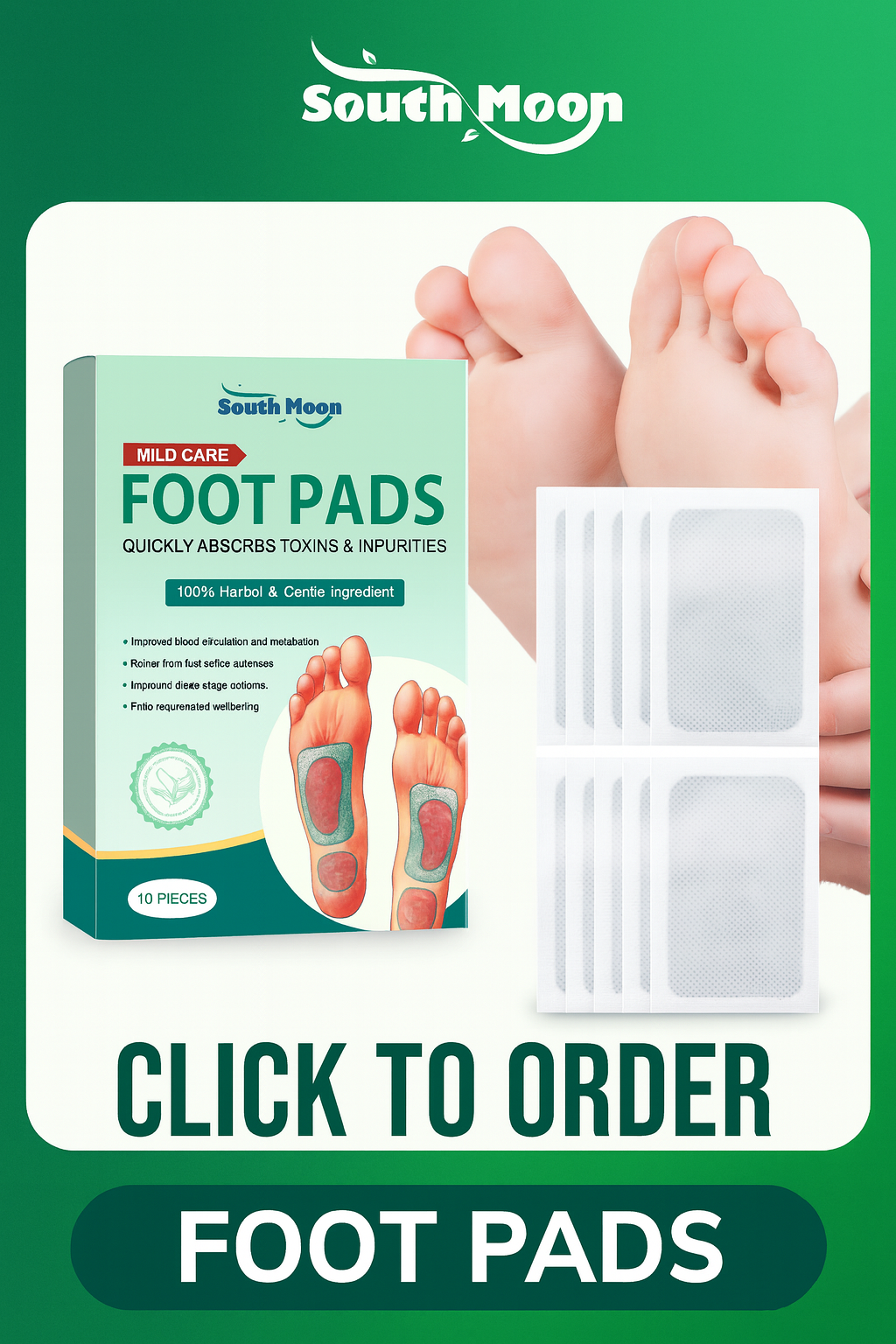 100% Merbal & Gentle Ingredient Detox Foot Pads Pack Of 10