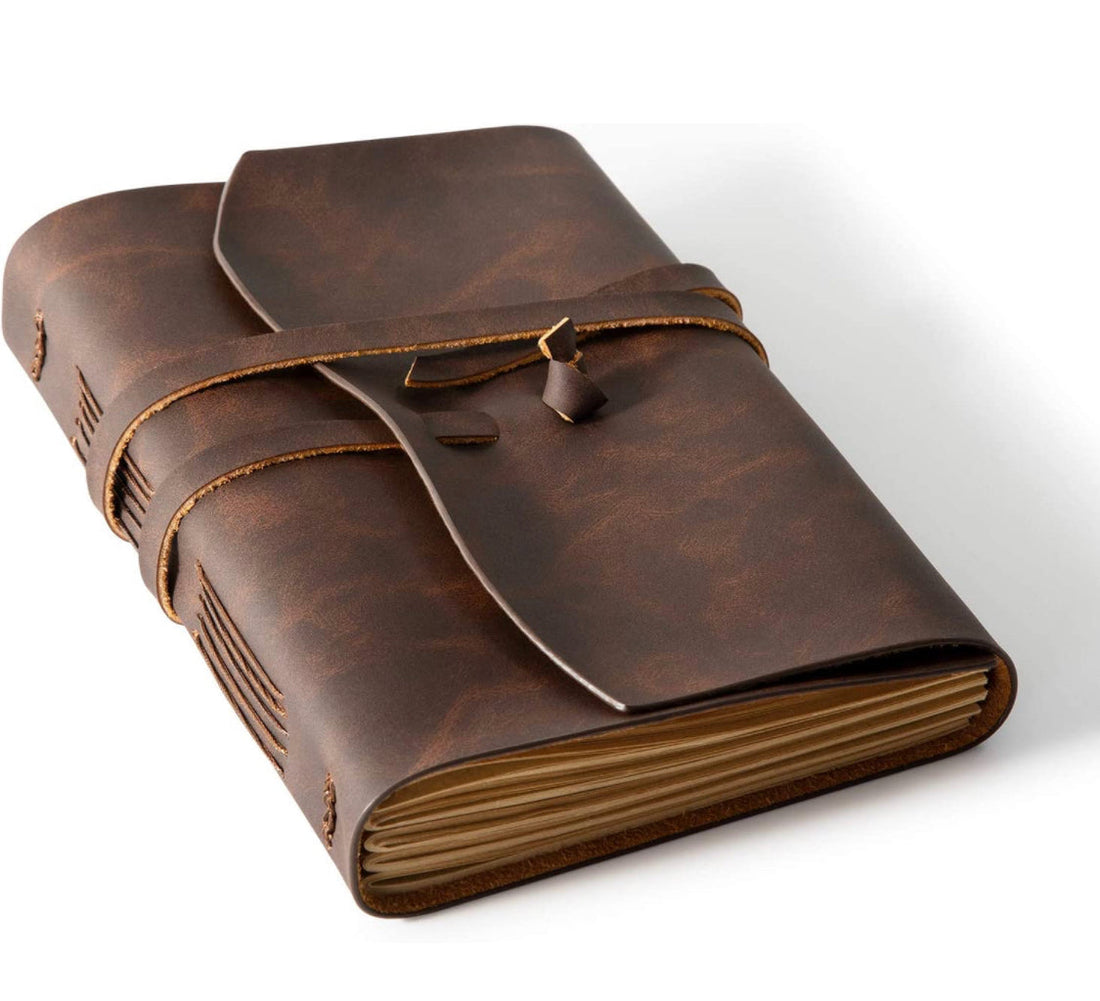 Leather Journal Diary With Ruled Craft Pages-0