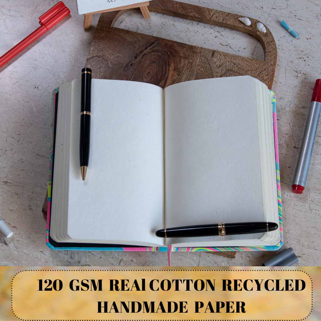 Marbled cover Hardbound Unruled Diary journal-3